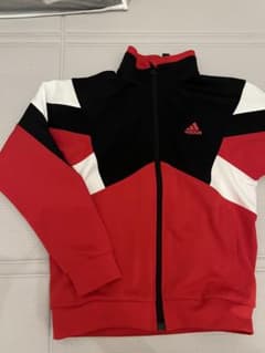 adidas ジップアップジャケット 赤黒白 100cm~のサムネイル