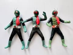 中古】ソフビ魂 仮面ライダー旧1号＆桜島旧1号＆旧2号 3体セット