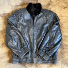 希少メンズ リバーシブル ジャケット レザー ミンクファー 中綿 防寒
