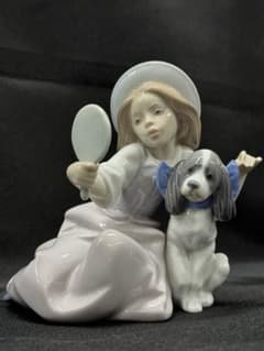 保管品】LLADRO リヤドロ フィギュリン 5468 おめかし 少女 犬 - メルカリ