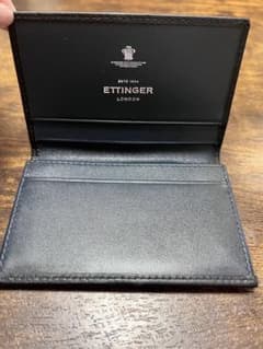 ETTINGER エッティンガー 名刺入れ カードケース 黒×ネイビーほぼ未