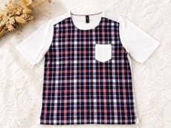 NORTHERN TRUCK チェック切替 半袖Tシャツ M ポケット付 綿混のサムネイル