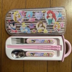 [사용감 유]Disney 프린세스 젓가락 스푼 포크 케이스 첨부 유치원 보육원