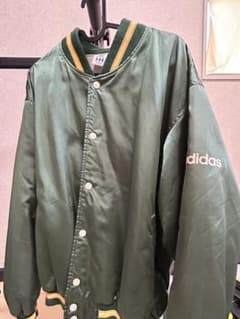 古*6様 adidas ナイロンジャケット スタジャン グリーンのサムネイル