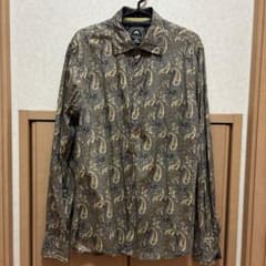 GANESH ガネーシュ　ペイズリー柄長袖シャツ L ゴールド系のサムネイル
