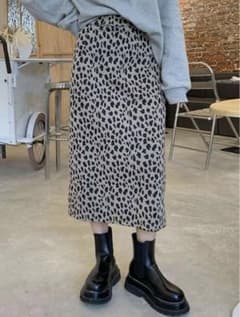 レオパード柄  タイトロングスカートのサムネイル