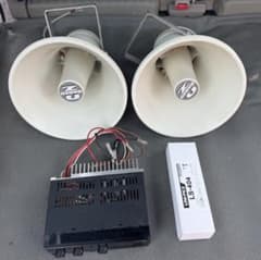 NANZU製30Wスピーカー2本、UNI-PEX製60W車載アンプ 拡声器セット