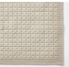 【新品未使用】無印良品　洗いざらしの綿キルティングラグ ライトベージュのサムネイル