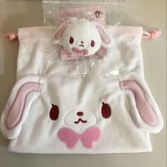 サンリオ　シュガバニしろうさ サンキューマートふわふわ巾着　シュシュのサムネイル