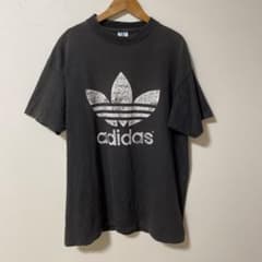 adidas トレフォイルロゴ Tシャツ ブラック　90sのサムネイル