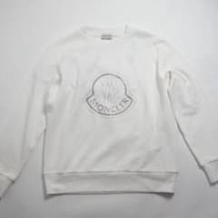10分のみMoncler ロゴストーン ホワイト トレーナー - メルカリ