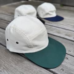 ロングビルキャップ　ジェットキャップ　ホワイト　グリーンのサムネイル