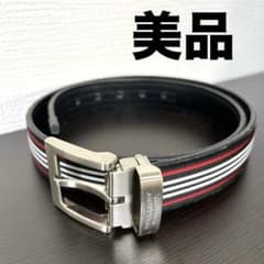 BURBERRY BLACK LABEL ストライプレザーベルト 黒 - メルカリ