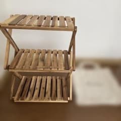 ハイランダー 3段ラック ウッドラック 木製 棚 折りたたみ キャンプ