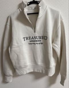 GU ハーフジップトレーナー ホワイト裏起毛（XL）　【出品12/10まで】最終のサムネイル