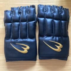 【美品/FREE】ボディメーカー パンチンググローブ オープンフィンガー 黒のサムネイル