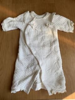 ベビー服 ツーウェイオール ホワイト 花刺繍のサムネイル