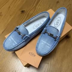 トッズ　ドライビングシューズ　デニム　ダメージ加工　36 トッズ ドライビングシューズ デニム ダメージ加工 36 - メルカリ