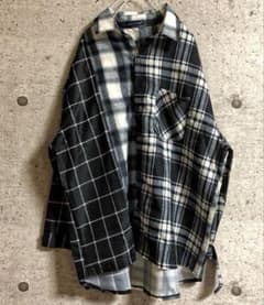 チェックシャツ　ストリート　韓国　ビッグシルエット　スケボーのサムネイル