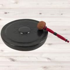 銅鑼 バイ付き 直径 約35cm 寺院調度品 茶道具 歌舞伎 打楽器 鐘鳴物
