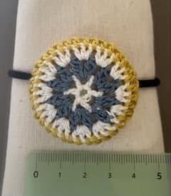 ハンドメイド 手編み ヘアゴム 花モチーフのサムネイル