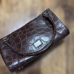 LANVIN COLLECTION ハンドバッグ クロコ型押し ブラウンのサムネイル
