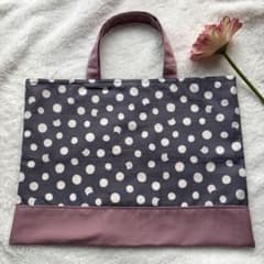 ハンドメイド♡ ねこドット柄　レッスンバッグのサムネイル