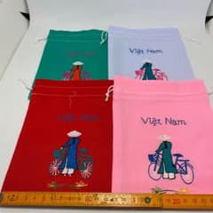 ベトナム刺繍巾着袋4枚セットのサムネイル