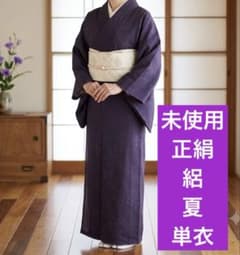 しつけ糸付き未使用】正絹 夏着物 絽 桔梗 花柄紗 単衣 小紋 訪問着