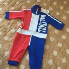BABYDOLLスタンドカラーロンパース70赤のサムネイル