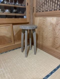 1332建具屋一筋58年のおじいちゃんの手作りスツール、イス☆タモの