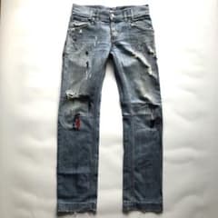 ★Y2K★ドルチェ&ガッバーナ ダメージデニム ストレート 46 L ペイント ☆Y2K☆ドルチェ&ガッバーナ ダメージデニム ストレート 46 L ペイント