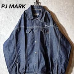 00s PJ MARK 刺繍 デニムジャケット 濃紺 白ステッチ B系 Y2K