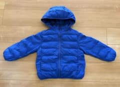 UNIQLO キッズ ウォームパデッドパーカ 110 ブルー 軽量 アウター 青のサムネイル