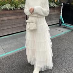 NICE CLAUP ティアードチュールスカート ロングスカートのサムネイル