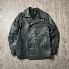 タグ付✨haruf 山羊革 ダブルブレスト リブ袖あり ピーコート L 濃紺 Haruf ゴートレザー Pコート ダブルブレスト 紺 XL - メルカリ