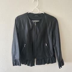 ZARA BASIC 黒レザージャケット Mサイズのサムネイル