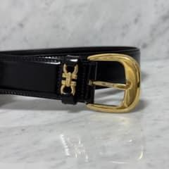 サルヴァトーレフェラガモ ベルト ブラック ゴールド ガンチーニ 本革 黒 金