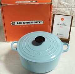 美品】LE CREUSET ココット ロンド サテンブルー 24cm - メルカリ