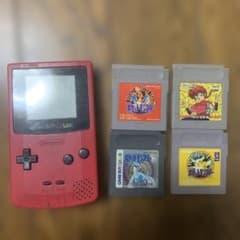 任天堂 ゲームボーイカラー 本体 レッド+ソフト4本セットのサムネイル