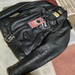 30年物美品Schott ワンスター613ダブルライダース牛タグTALON 34