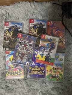 任天堂Switch本体 箱無し ソフト8本セット あつ森 ポケモン モンハン