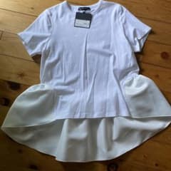 YOKO CHAN ペプラム 半袖 Tシャツ ホワイト 40 - メルカリ