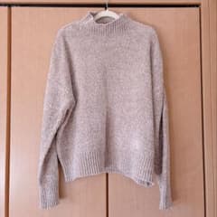 【美品】DRESKIP ベロアモールハイネックニット