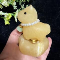 オレンジカルサイト 馬ちゃん 置物 天然石 - メルカリ