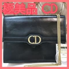 極美品】ディオールCDカナージュ金具 レザー斜め掛けチェーン 