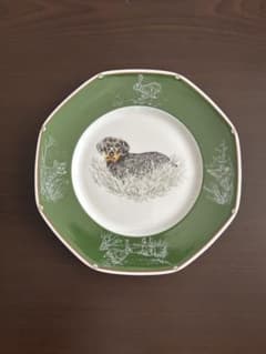 エルメス　HERMES シャス　食器　犬　プレート　八角形　スコティッシュテリア エルメス HERMES シャス 食器 犬 プレート 八角形 ダックスフンド 緑