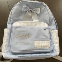 Cuddly リボン付き チェック柄 リュック ライトブルーのサムネイル