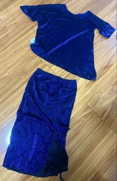 ベリーダンス レッスン着 ブルー ラメのサムネイル