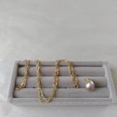 希少霞が浦産パール18Kのペンダントトップと18Kのネックレス2点 